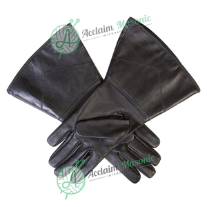Caballeros Templarios, con diseño personalizado masónicos guanteletes, guante negro templario, Cruz Roja, cuero Real - Product Image 2