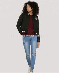 Vestes d'hiver molletonnées en laine de base-ball pour femmes, Logo brodé, pas cher - Product Image 3