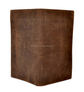 Handmade New Design Hunter Genuine Leather Pure Brown Passport Credit Card/Id Holder Money Purse Large Capacity Foldable Holders - Product Image 1