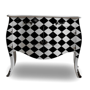 Home Furniture - Wooden <b>Living</b> <b>Room</b> <b>Cabinet</b> Furniture Checkered Color French Style - Product Image 1