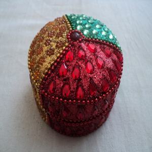 Lac colorido con trabajo de espejo, cajas de almacenamiento de joyas grandes redondas, proveedor mayorista de India - Product Image 5