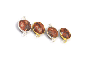 Atractivo conector bohemio joyería hecha a mano jaspe bisel de múltiples piedras preciosas piedra natal chapada en oro hallazgos de joyería natural - Product Image 5
