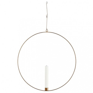 Anneaux en fil de fer métallique plaqué or, bougeoir suspendu - Product Image 1