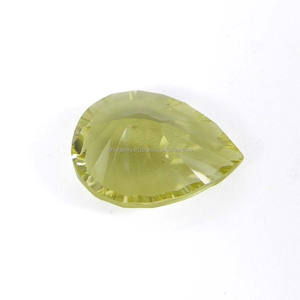 ควอตซ์สีเหลืองมะนาวธรรมชาติ16x12มม. แกะสลักลูกแพร์ briolette เว้า7.45อัญมณี CT สำหรับเครื่องประดับ - Product Image 3
