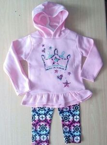 Ropa de Bangladesh Original de marca Baby Girls Top Bottom Hoodie Set Nuevo stock Lote/Envío Cancelar Material de algodón Primavera - Product Image 5