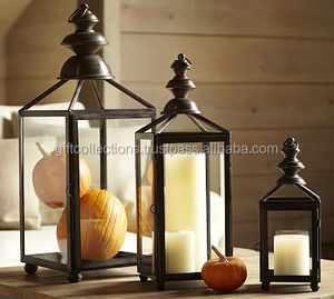 Linterna de vela martillada de Metal y vidrio, diseño de lujo para decoración de fiestas y bodas, superventas - Product Image 3