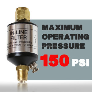 Regulador de Aire de 1/4 NPT con Filtro y Manómetro para Sistema de Herramientas Neumáticas, Separador de Agua y Aceite con Válvula de Drenaje - Product Image 6