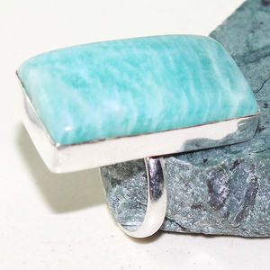 แหวนเงินสเตอร์ลิง925ดอกไม้ Amazonite - Product Image 3