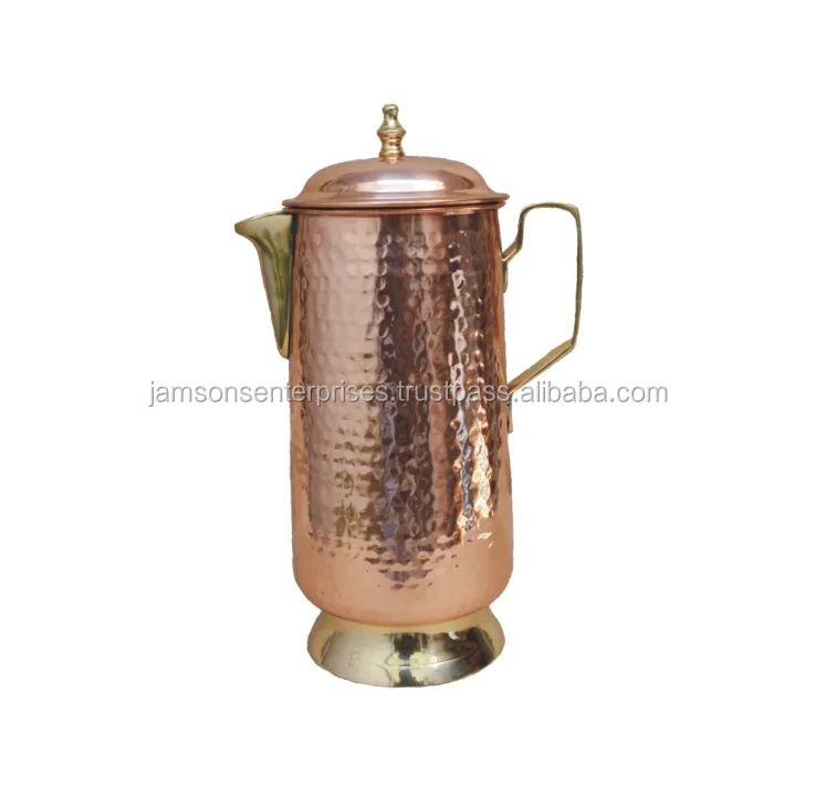BEST MANUFACTURER OF PURE COPPER STEEL WATER PITCHER FROM INDIA COPPER WATER JUG FROM INDIA