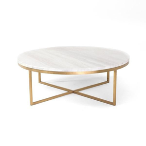 Soporte para tartas de mármol con Base de Metal blanco y dorado - Product Image 1