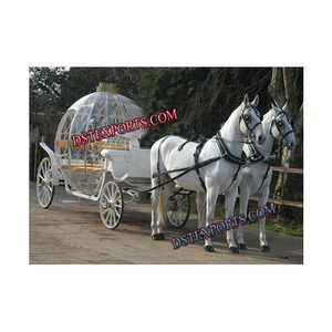 Chariot type cendrillon à tambour fixe, chariot Double cheval, citrouille, dernier mariage - Product Image 1