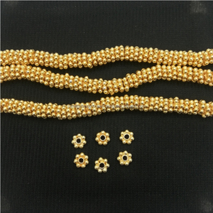 ชุบทอง6มิลลิเมตรแฟนซีดอกไม้ลูกปัด Spacer,ขายโดย Strand-8นิ้วสาระยาว - Product Image 1