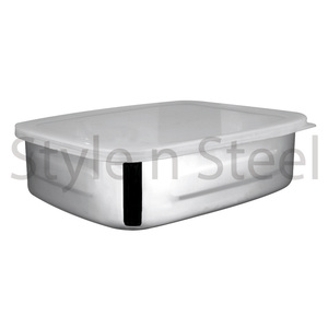 Ensemble de 4 bols à salade rectangulaires carrés avec couvercle, bol à couvercle carré avec bol de cuisine coloré - Product Image 1