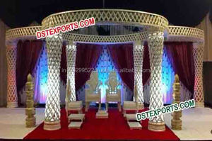 Modern Mandap Designer Carved Crystal <b>Wedding</b> Mandap Luxury Led Crystal <b>Wedding</b> Mandap Set Germany - Product Image 5