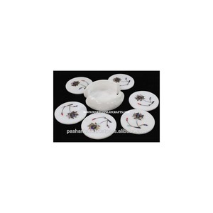 Top Quality Marble Inlay Tea <b>Coaster</b> <b>Set</b> - Product Image 1