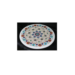 สีขาวหินอ่อนฝังกาแฟตารางด้านบน - Product Image 1