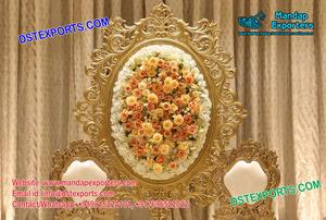 Panneaux de toile de fond sculptés en fibre Décoration de scène Guajarati Cérémonie de mariage Backstage Panneaux de fibre Grande réception Cadres arrière USA - Product Image 4