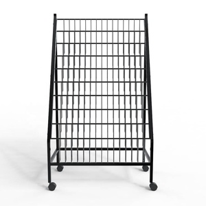 Kim loại màu trắng dây Tạp Chí Rack hiển thị đứng với cài đặt dễ dàng cho các cửa hàng bán lẻ & thư viện - Product Image 3