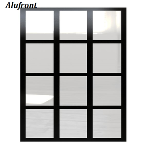 Nero cornice di fabbrica windowpane griglia modello di stile industriale fisso camera pannello divisorio partizione pannelli. - Product Image 1