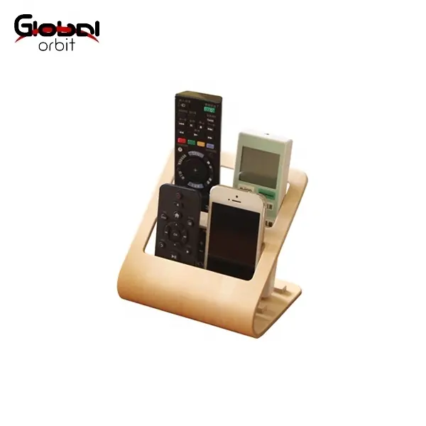 Wooden Remote control holder controller TV Guide Mail CD Organizer Caddy Holder