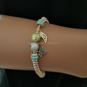 Pulsera trenzada hecha a mano con esmalte dorado de 14K, joyería turca única, joyería nupcial de lujo con estilo - Product Image 2