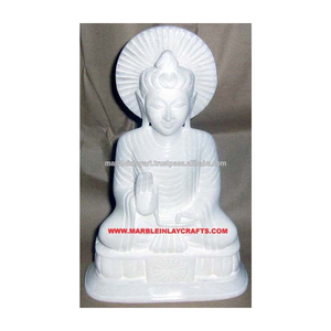 Estatua de Buda de mármol blanco, Idol - Product Image 1