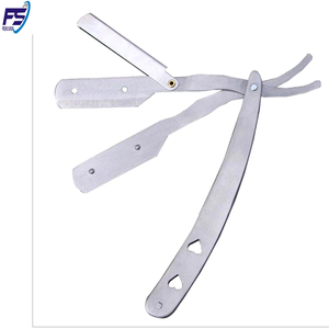 Maquinilla de afeitar de acero inoxidable con mango de plástico, para manicura profesional, plegable - Product Image 3