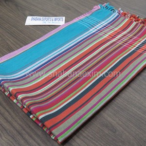 ผ้าขนหนูชายหาด Hammam สำหรับห้องอาบน้ำแฮนด์เมดหลากสีผ้าฝ้ายลายเคนยา Kikoy ขายส่ง - Product Image 3