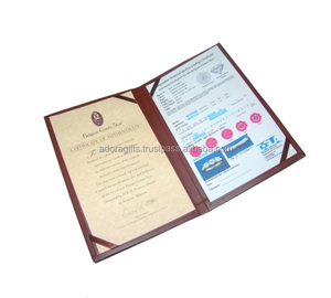 Custom Durable Double-Sided Leather <b>Certificate</b> Filing Holder - Product Image 1