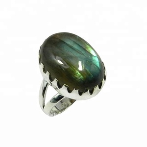 New Design Natural <b>Labradorite</b> Gemstone Vintage Wedding <b>Ring</b> Handmade 925 Sterling Silver Eternity Vermeil Jewelry - Product Image 1