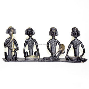 ประติมากรรมโลหะ Dhokra,แฮนด์เมดนามธรรมกลุ่มนักดนตรีสไตล์ชนเผ่าแอฟริกันงานฝีมือโลหะตกแต่งบ้าน - Product Image 2