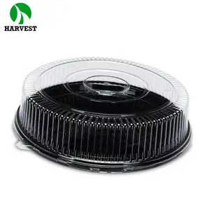 Disposable plastic transparent cake box with lid