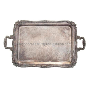 Bandeja de Metal de diseño clásico Restaurante Bandeja de servicio de comida estándar Borde Diseño en relieve Bandeja de servicio decorativa - Product Image 6