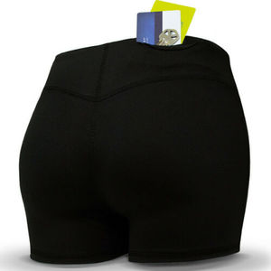 Shorts de fitness maigres de compression élastiques taille haute pour femmes, vêtements de sport à séchage rapide, décoration de motif de Logo personnalisable - Product Image 4