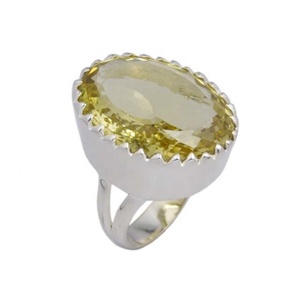 Natural Lemon <b>Quartz</b> Gemstone <b>Ring</b> 925 Silver Jewelry Wholesale Fashion Silver Jewelry Eternity Vermeil <b>Rings</b> Gift for Her - Product Image 1