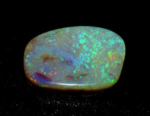 Cabujón de piedras preciosas sueltas de fuego múltiple con forma de fantasía de ópalo australiano natural para colgante, alambre golpeado, joyería - Product Image 5