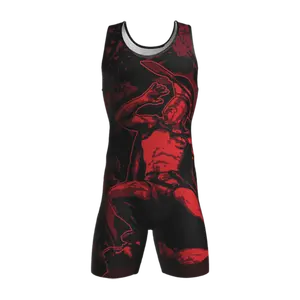 Sublimated Gym Sports Wrestling Unisex Custom Design Cheap Factory Price Wrestling Singlets by pace sports