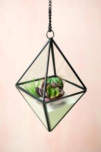 Antiguo moderno Ins negro recubierto de polvo colgante terrario vidrio Metal Mesa florero para el hogar Oficina dormitorio decoración para - Product Image 2