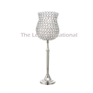 Porte-bougie en cristal de type sur pied, porte-bougie en argent pour bougies chauffe-plat, décorations pour mariage, fête de Noël, accents - Product Image 1