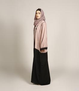 AJM TRADE HOUSE Best Spring 2020 Design Gorgeous Soft <b>pink</b> Abaya with Black Embellishment Very Beautiful Kaftan Shirt <b>Burka</b> - Product Image 4