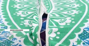 Funda de cojín de piso Ombre de Mandala, funda de almohada redonda hecha a mano, decoración del hogar, hermoso algodón verde por consignadores indios - Product Image 6