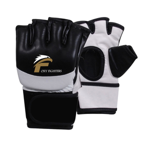 Guantes de cuero de medio dedo para hombre, guantes de boxeo MMA para entrenamiento - Product Image 1