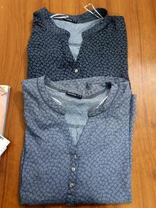 Camisa a cuadros con bordado floral para mujer, nueva colección de primavera, fabricada en Bangladesh, manga acampanada, blusa holgada, algodón negro, estilo urbano, de marca. - Product Image 2