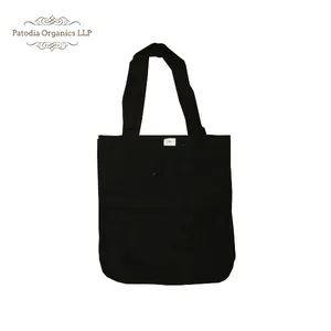 GOTS Certified Promotional Highly Customized 10 Oz Black Canvas Shoulder Bag For Woman Available in Various Size