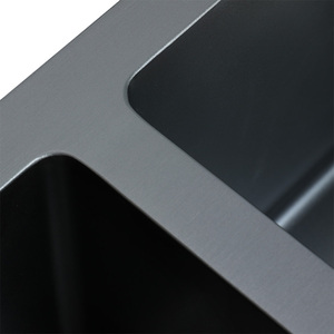 32 pouces moderne en acier inoxydable bol unique cuisine noir nano titane placage Design à la mode 304 matériel comprend deux - Product Image 4