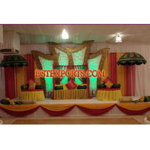 ชุดเวทีแต่งงานแบบพกพาสไตล์เอเชียฉากหลังงานแต่งงานแบบอินเดียดั้งเดิม - Product Image 1