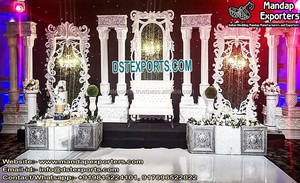 ชุดตกแต่งเวทีงานแต่งงานอินเดียใต้ - วัสดุไฟเบอร์กลาส สีและขนาดปรับแต่งได้ น้ำหนักเบา ดีไซน์ทันสมัยสำหรับงานแต่งงาน - Product Image 2