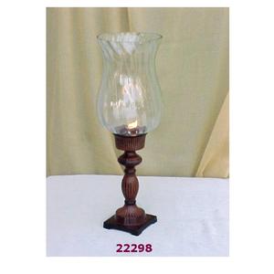 Lampe à hurricane en laiton et verre transparent - Product Image 1