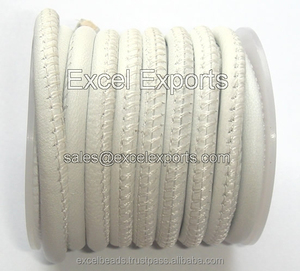 Cordons en cuir Nappa de haute qualité cousus en croix 4mm 5mm disponibles en tailles 3mm 8mm 12mm pour les résultats de bijoux et les composants - Product Image 2