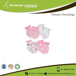 100% coton biologique certifié GOTS nouveau-né bébé mitaines/bébé mitaines ensemble bébé mitaines doigt imprimé et couleur unie ensemble - Product Image 3